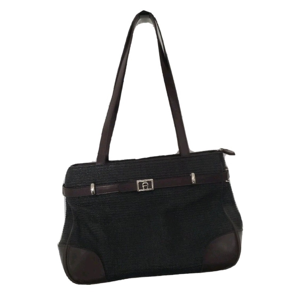 Vintage Etienne Aigner Weave Handbag Shoulderbag Medium Faux Leather‎ Purse